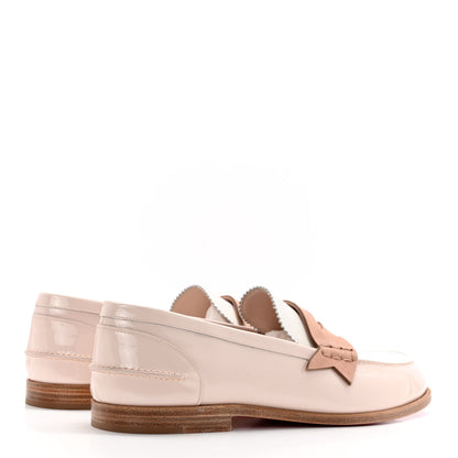 Christian Louboutin Patent Calfskin Nubuck Womens Penny Donna Flat Loafers 40 Leche 4 of 10