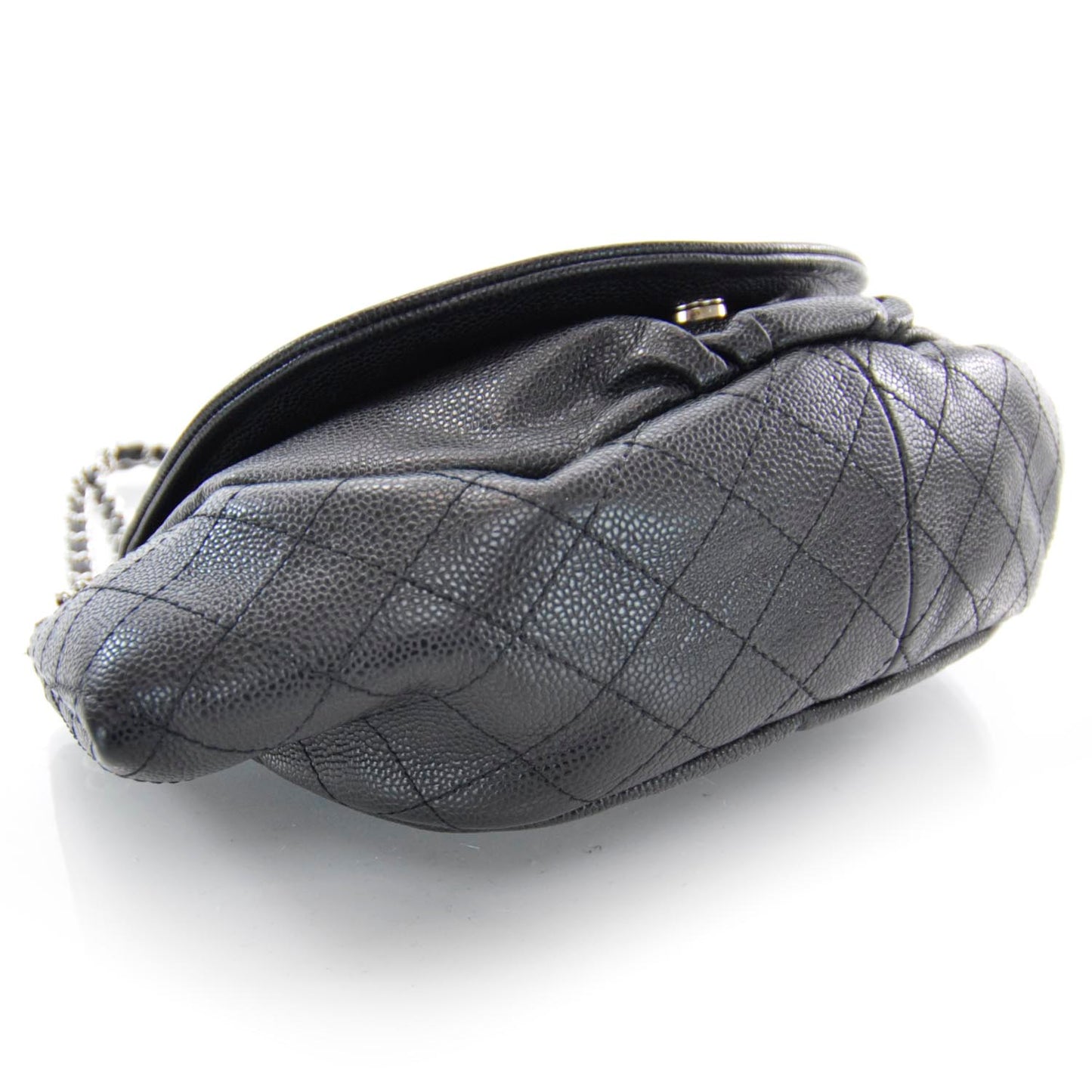 Caviar Half Moon Large Flap Black