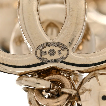 Chanel Metal CC Bead Drop Earrings Gold 4 of 5