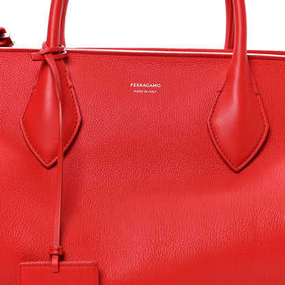 Salvatore Ferragamo Calfskin Large Star Tote Terracotta 8 of 10