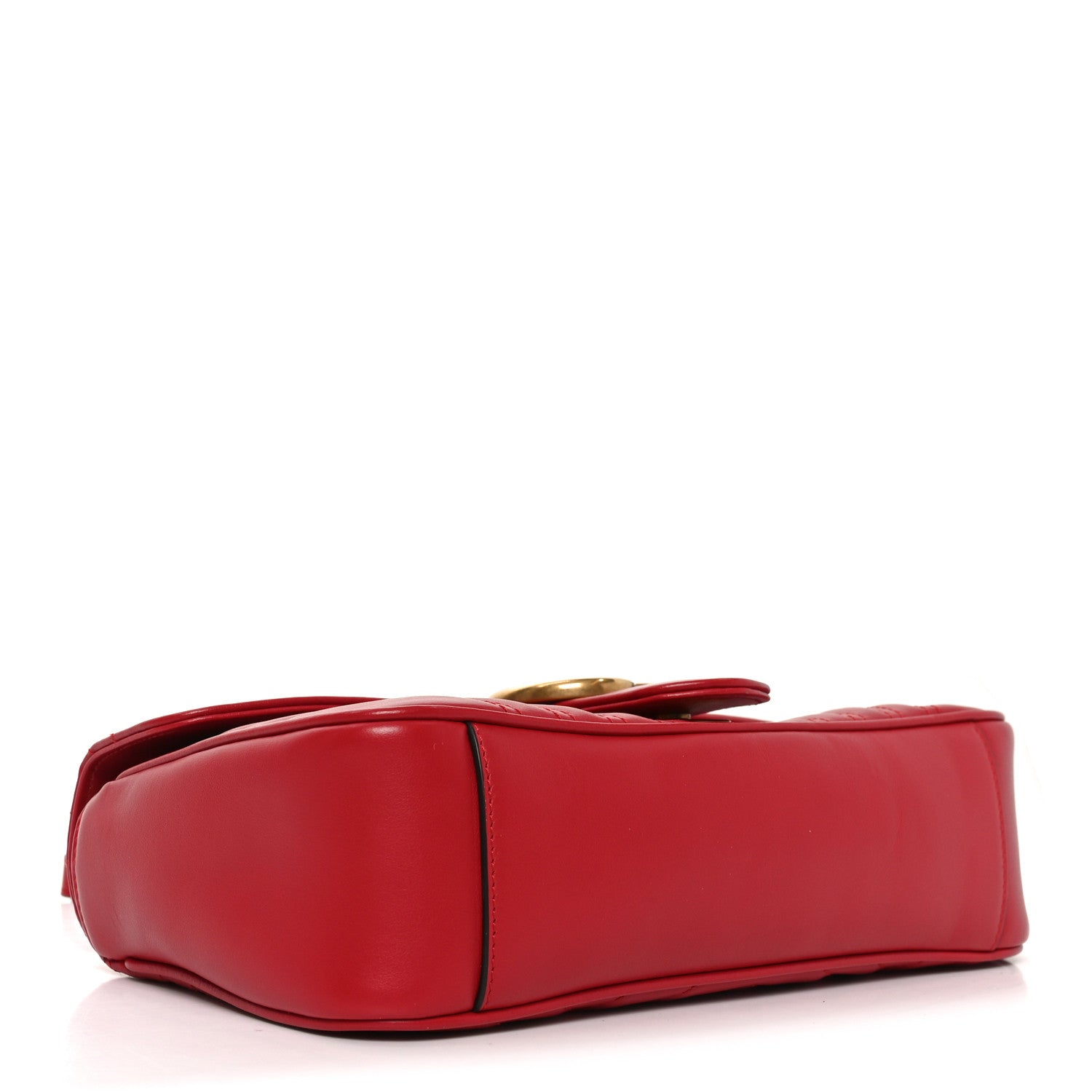 Gucci Calfskin Matelasse Small GG Marmont Shoulder Bag Hibiscus Red 4 of 11