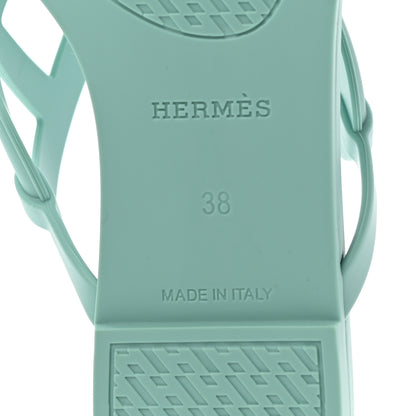 Hermes Rubber Womens Egerie Sandals 38 Vert Embrun 6 of 7