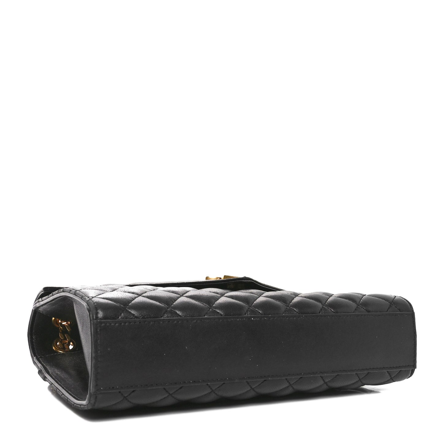 Lambskin Mixed Matelasse Triquilt Medium Monogram Satchel Black