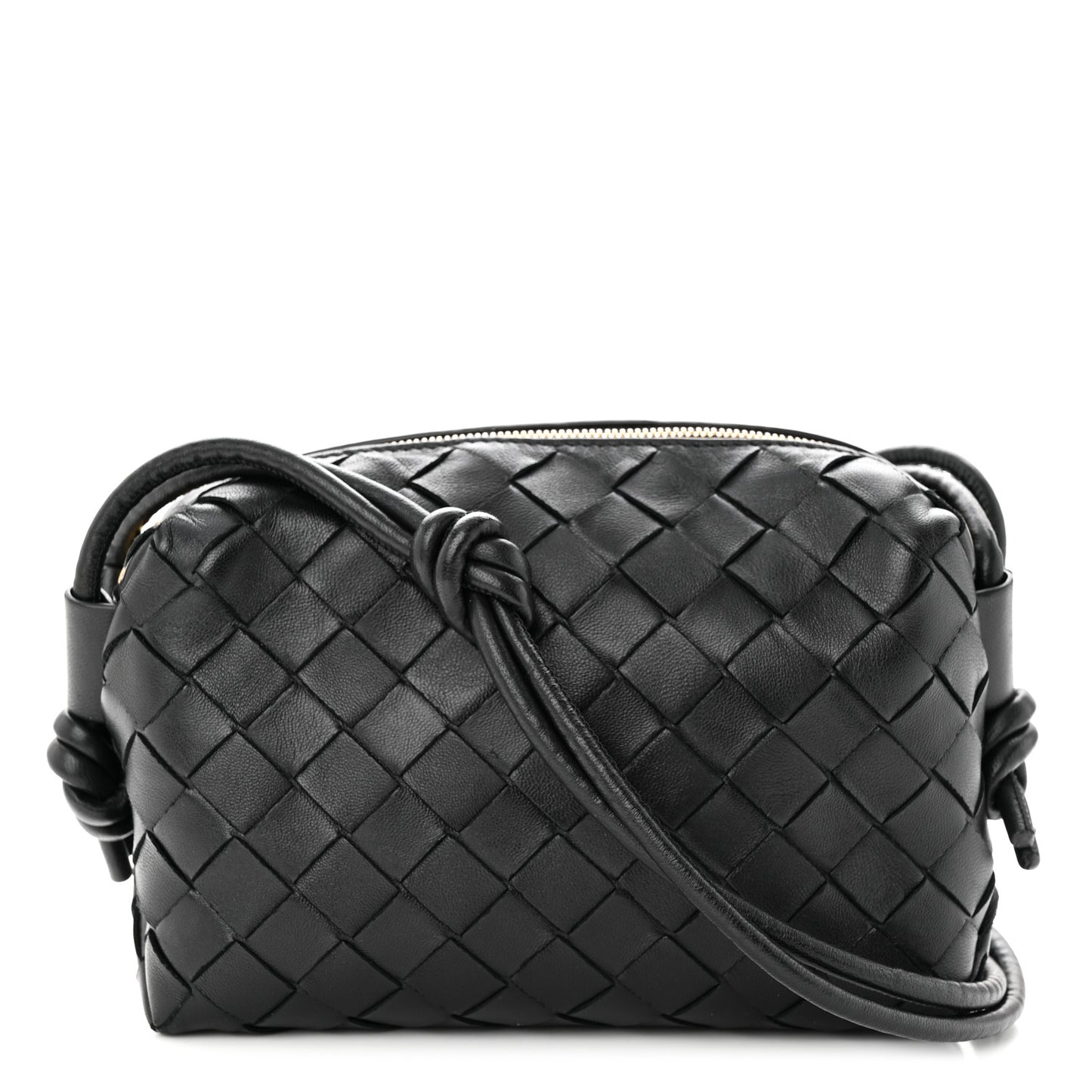 Nappa Intrecciato Mini Loop Camera Bag Black