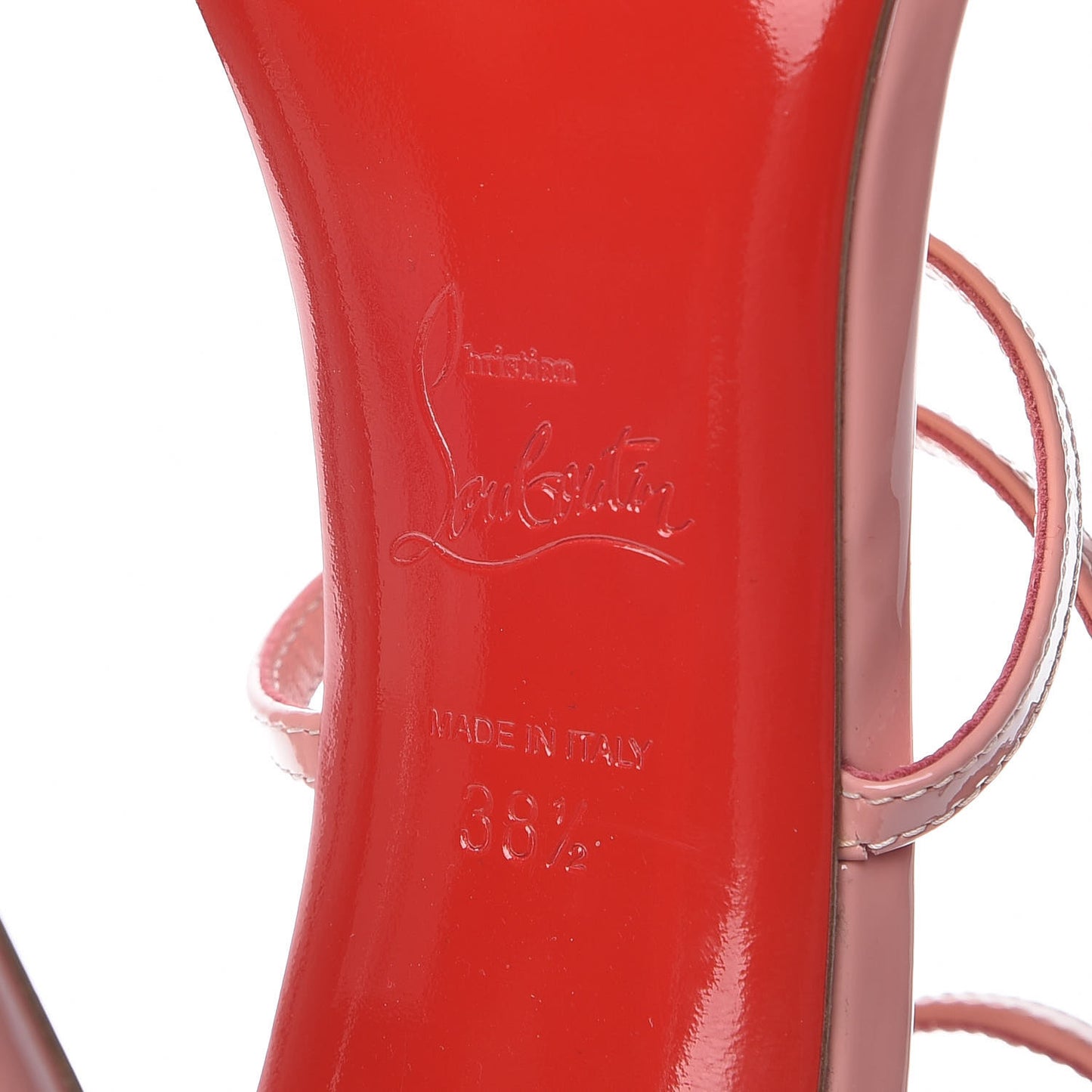 Patent Calfskin Choca 100 Sandals 38.5 Guimauve