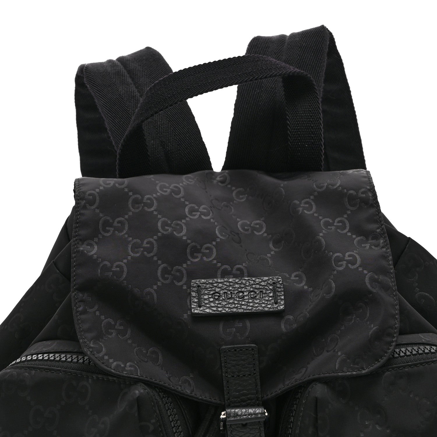 Gucci Nylon Monogram Small Single Buckle Backpack Black 8 of 10