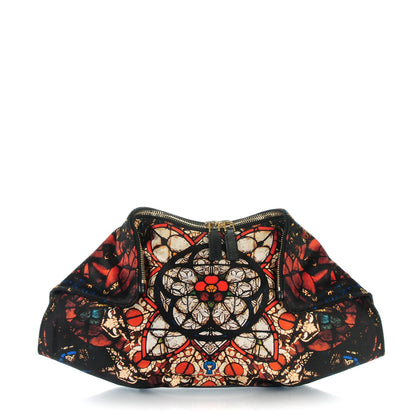 Alexander McQueen Silk Stained Glass De Manta Clutch Black 1 of 7