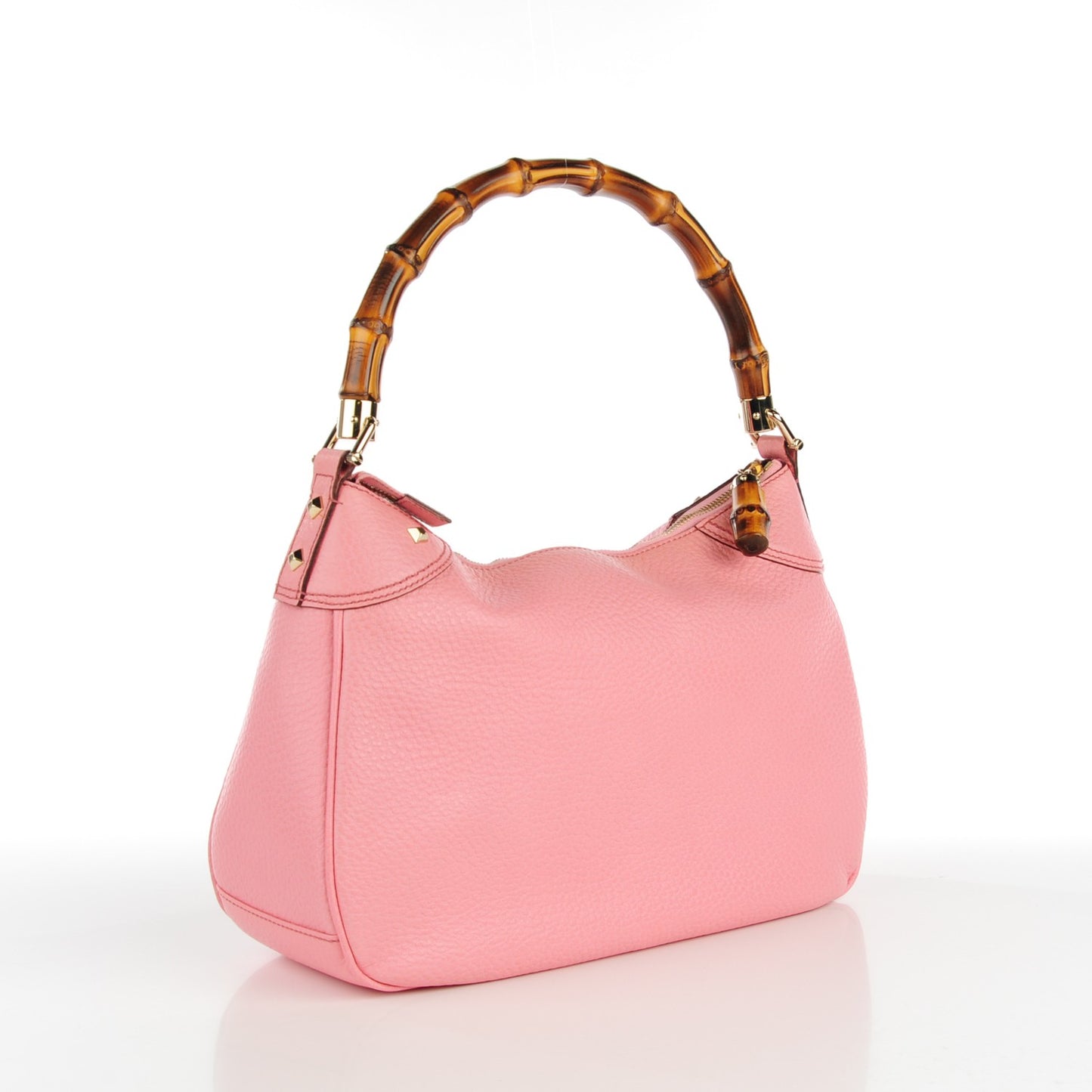 Calfskin Bamboo Top Handle Bag Pink