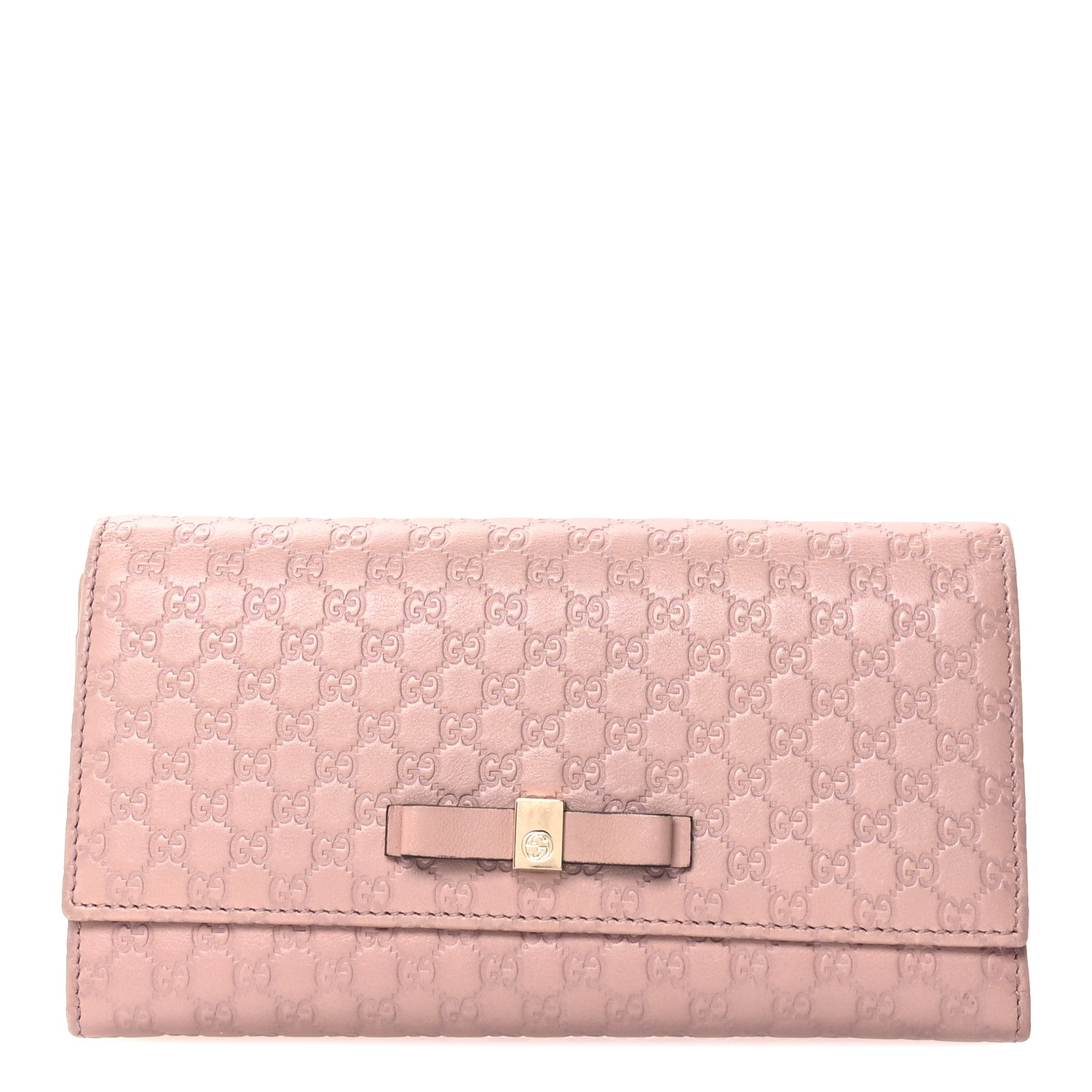 Gucci Microguccissima Bow Continental Wallet Soft Pink 1 of 8