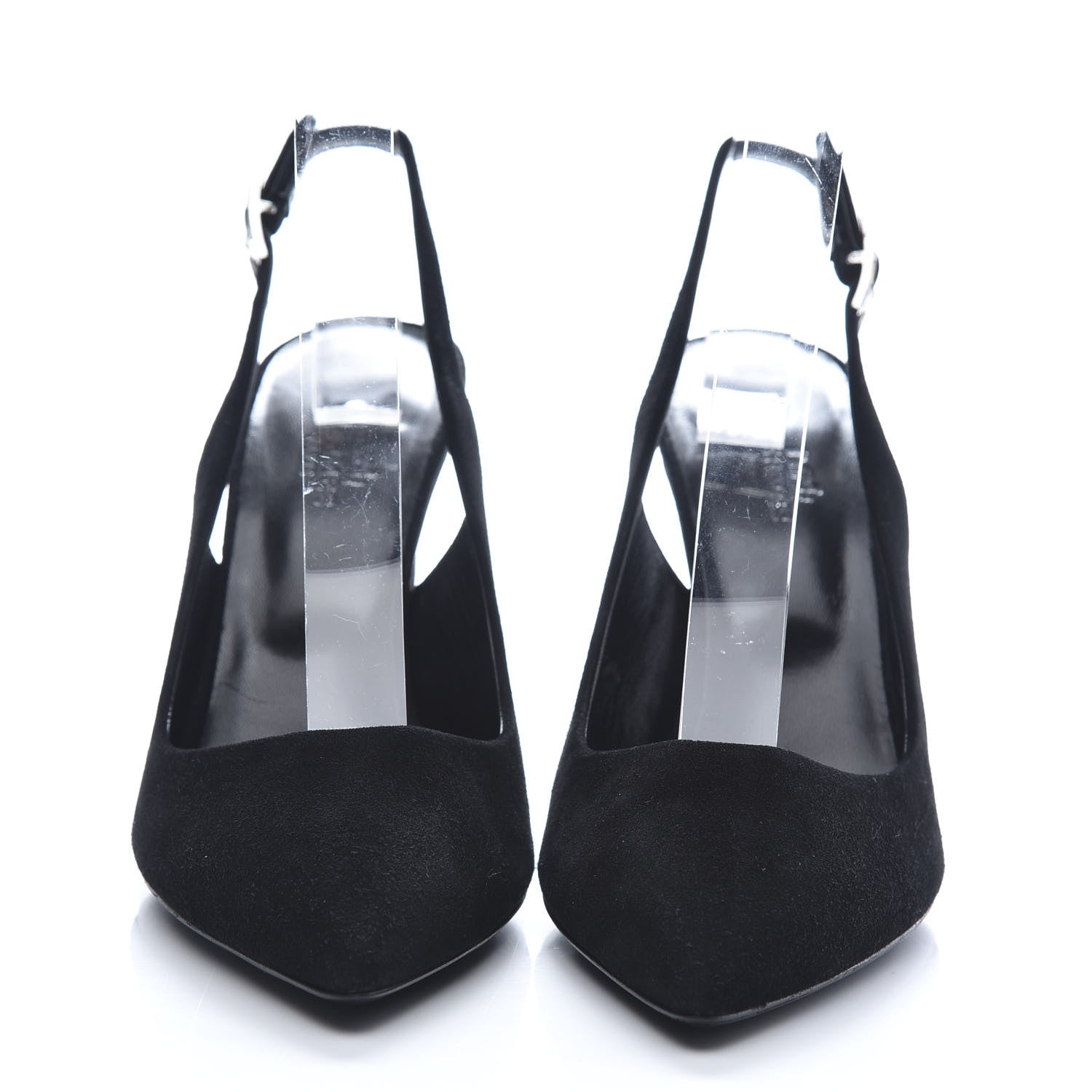 Hermes Goatskin Suede Kessy Pumps 36.5 Black 1 of 8
