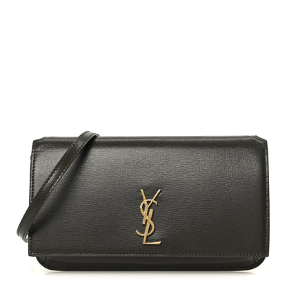 Saint Laurent Calfskin Monogram Phone Holder Crossbody Deep Musk 1 of 10