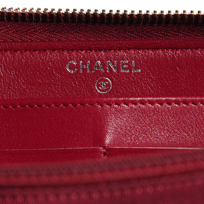 Chanel Caviar Quilted Large Gusset Zip Around Wallet Dark Red 7 of 9