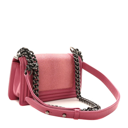 Chanel Galuchat Stingray Small Boy Flap Pink 3 of 10