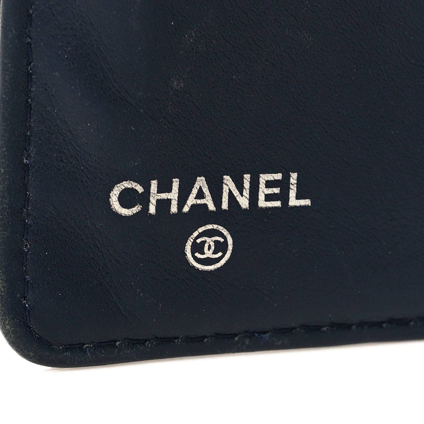 Caviar Quilted Yen Wallet Dark Blue