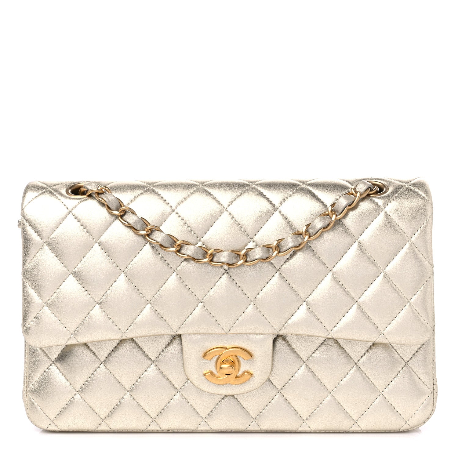 Chanel Metallic Lambskin Quilted Medium Double Flap Gold 1 of 11
