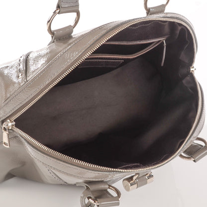 Saint Laurent Patent Calfskin Large Muse Gray 7 of 15