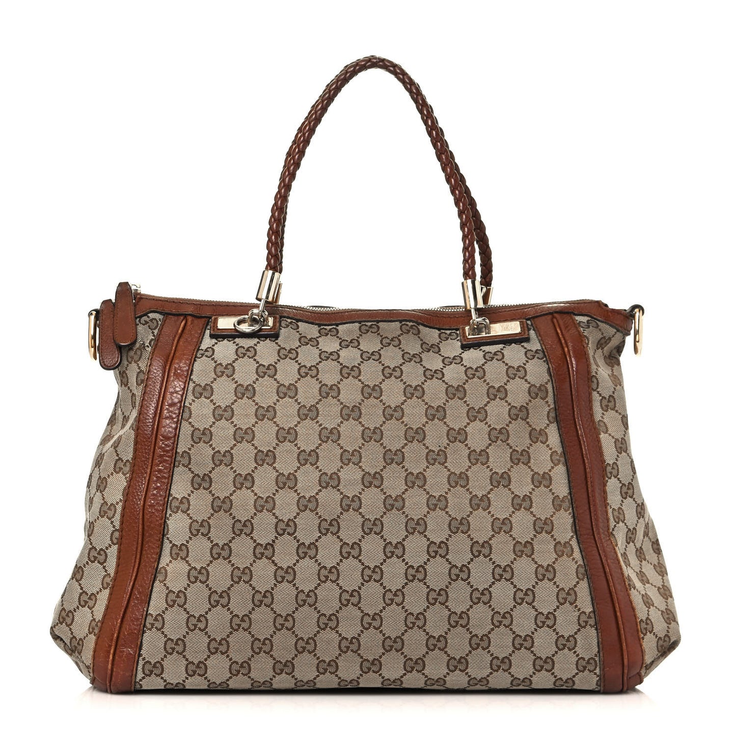 Monogram Cellarius Calfskin Large Bella Top Handle Bag Beige Ebony Cuir