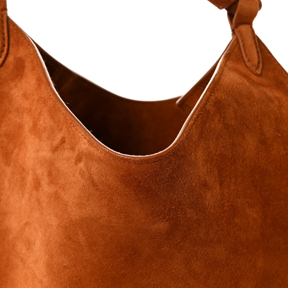 Suede Calfskin Mini Lotus Tote Caramel