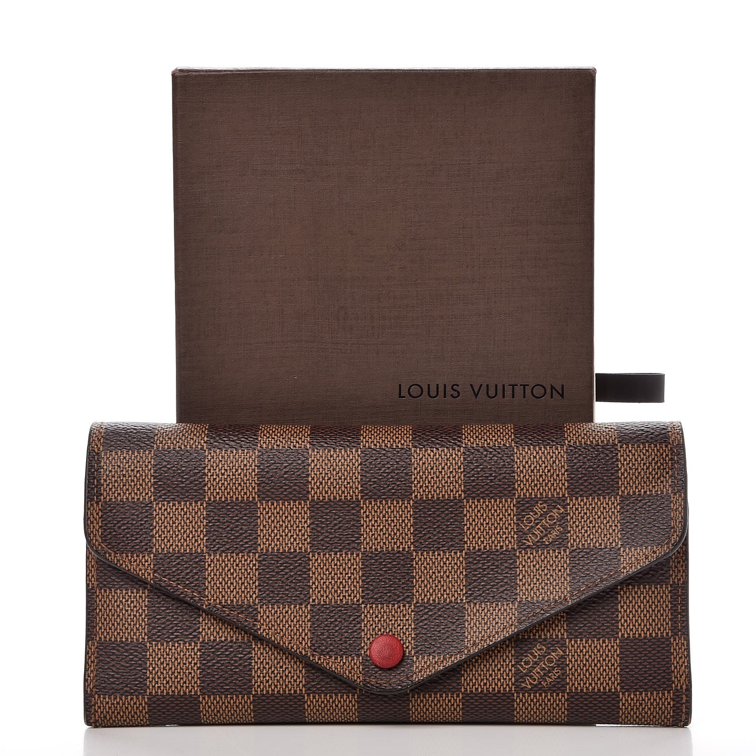 Louis Vuitton Damier Ebene Josephine Wallet Red 9 of 10