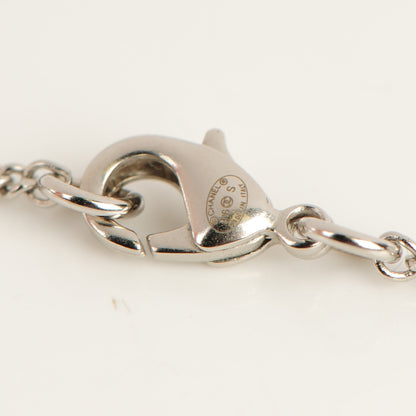 Chanel Crystal Baguette CC Necklace Silver 5 of 6