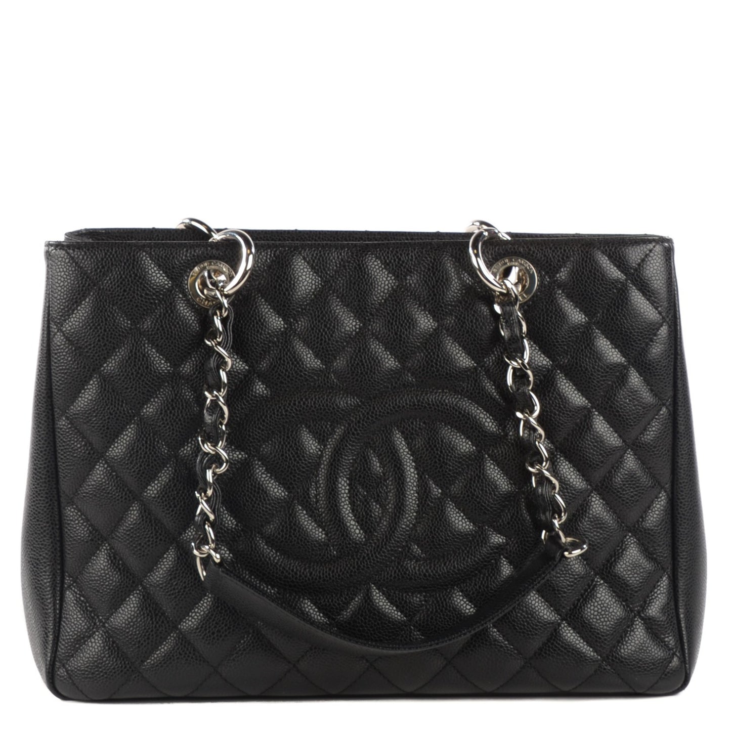 Caviar Quilted Grand Shopping Tote GST Black