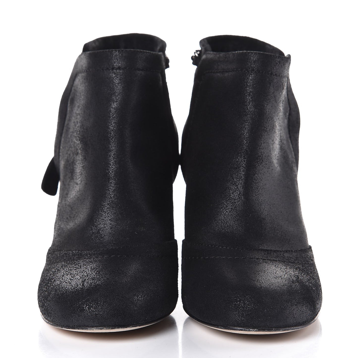 Suede CC Chain Ankle Boots 37 Black