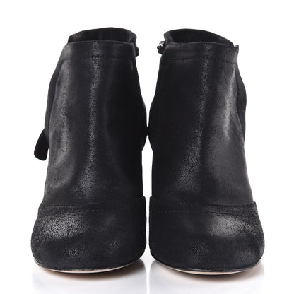 Chanel Suede CC Chain Ankle Boots 37 Black 2 of 10