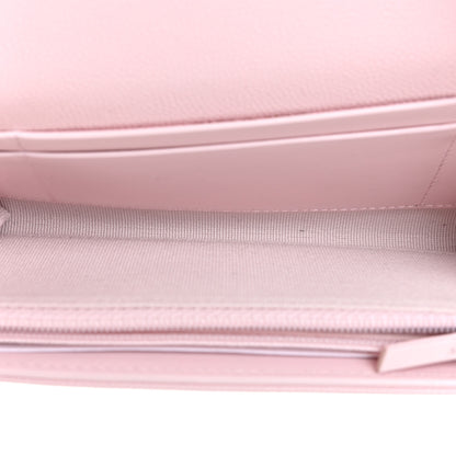 Chanel Caviar Quilted Crystal CC Large Gusset Flap Wallet Pink 5 of 11