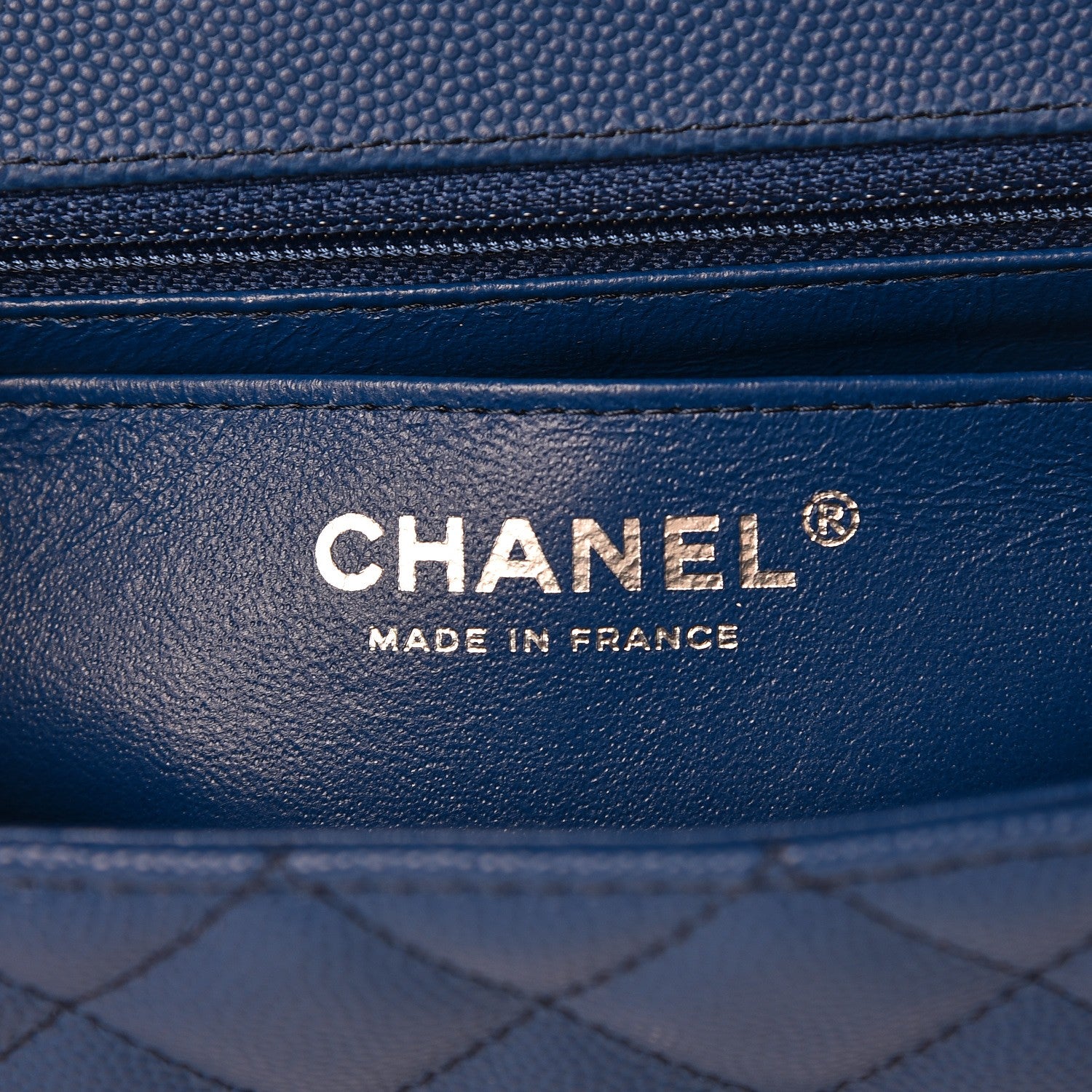 Chanel Caviar Quilted Mini Rectangular Flap Dark Blue 6 of 8