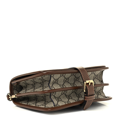 Gucci GG Supreme Monogram Azalea Calfskin Mini Retro Interlocking G Flap Shoulder Bag Beige Ebony Brown Sugar 4 of 10