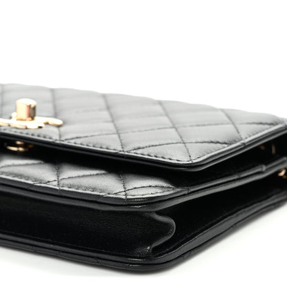 Chanel Lambskin Quilted Trendy CC Wallet On Chain WOC Black 11 of 13