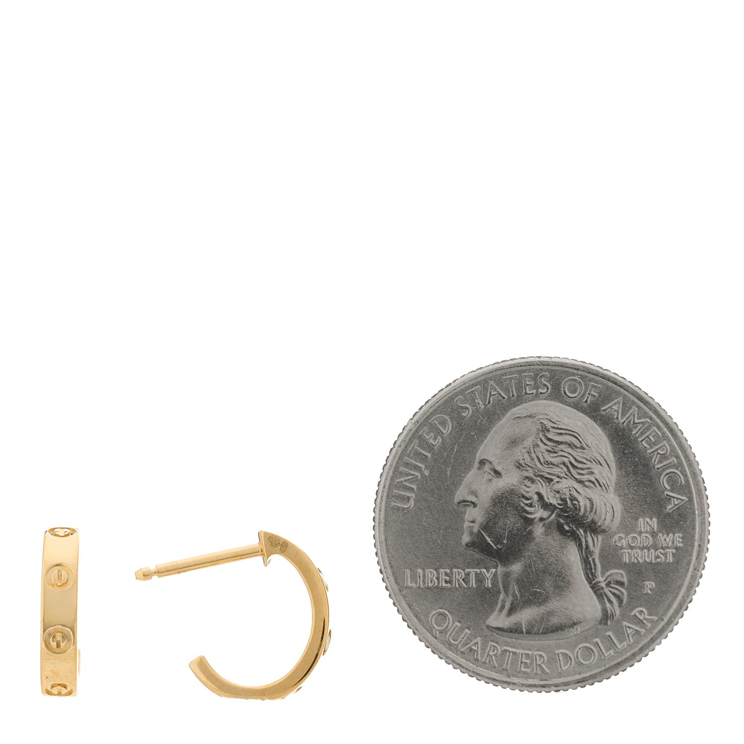 Cartier 18K Yellow Gold Small LOVE Hoop Earrings 2 of 7