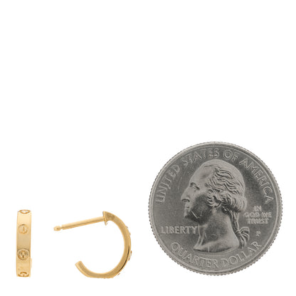 Cartier 18K Yellow Gold Small LOVE Hoop Earrings 2 of 7