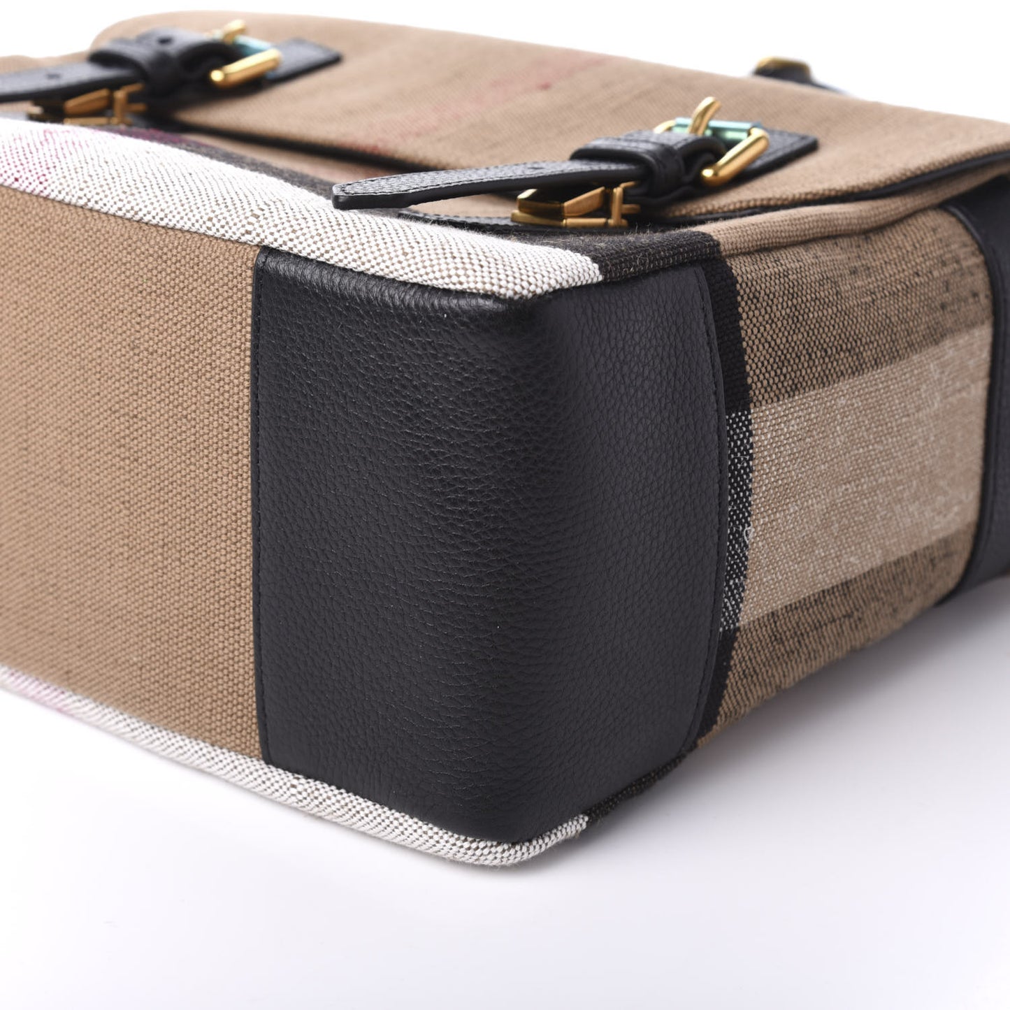 Canvas Mega Check Small Baildon Messenger Bag Black