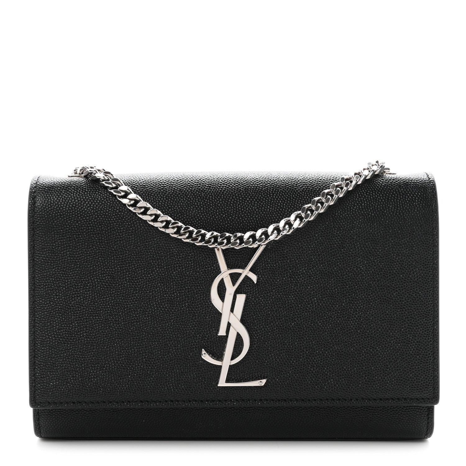 Saint Laurent Grain De Poudre Small Monogram Kate Satchel Black 1 of 11