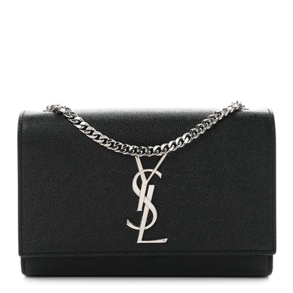 Saint Laurent Grain De Poudre Small Monogram Kate Satchel Black 1 of 11