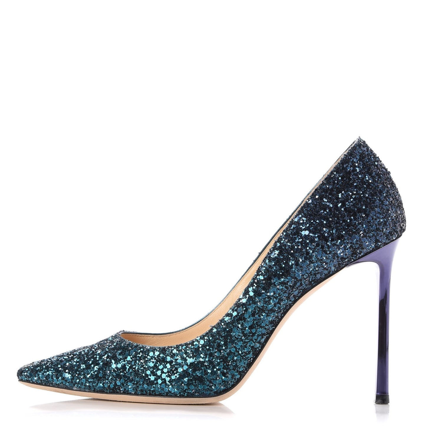 Coarse Glitter Degrade Romy 100 Pumps 38.5 Peacock Navy