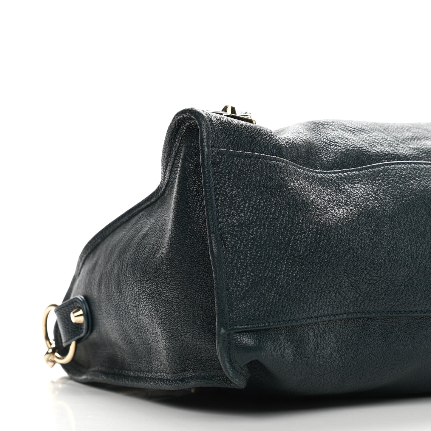 Chevre Gold Metallic Edge Hardware City Bleu Paon