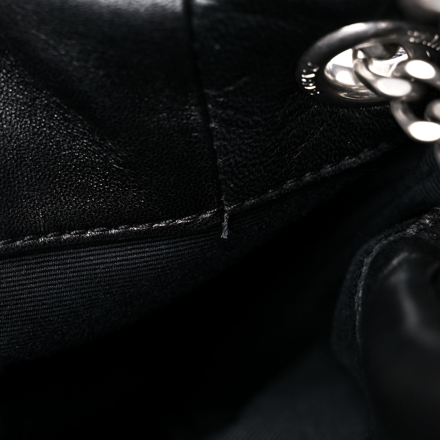 Saint Laurent Lambskin Quilted Small Loulou Puffer Monogram Chain Satchel Black 14 of 14