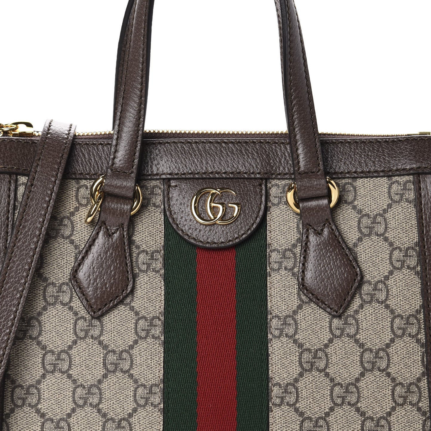 GG Supreme Monogram Small Ophidia Tote Bag Brown