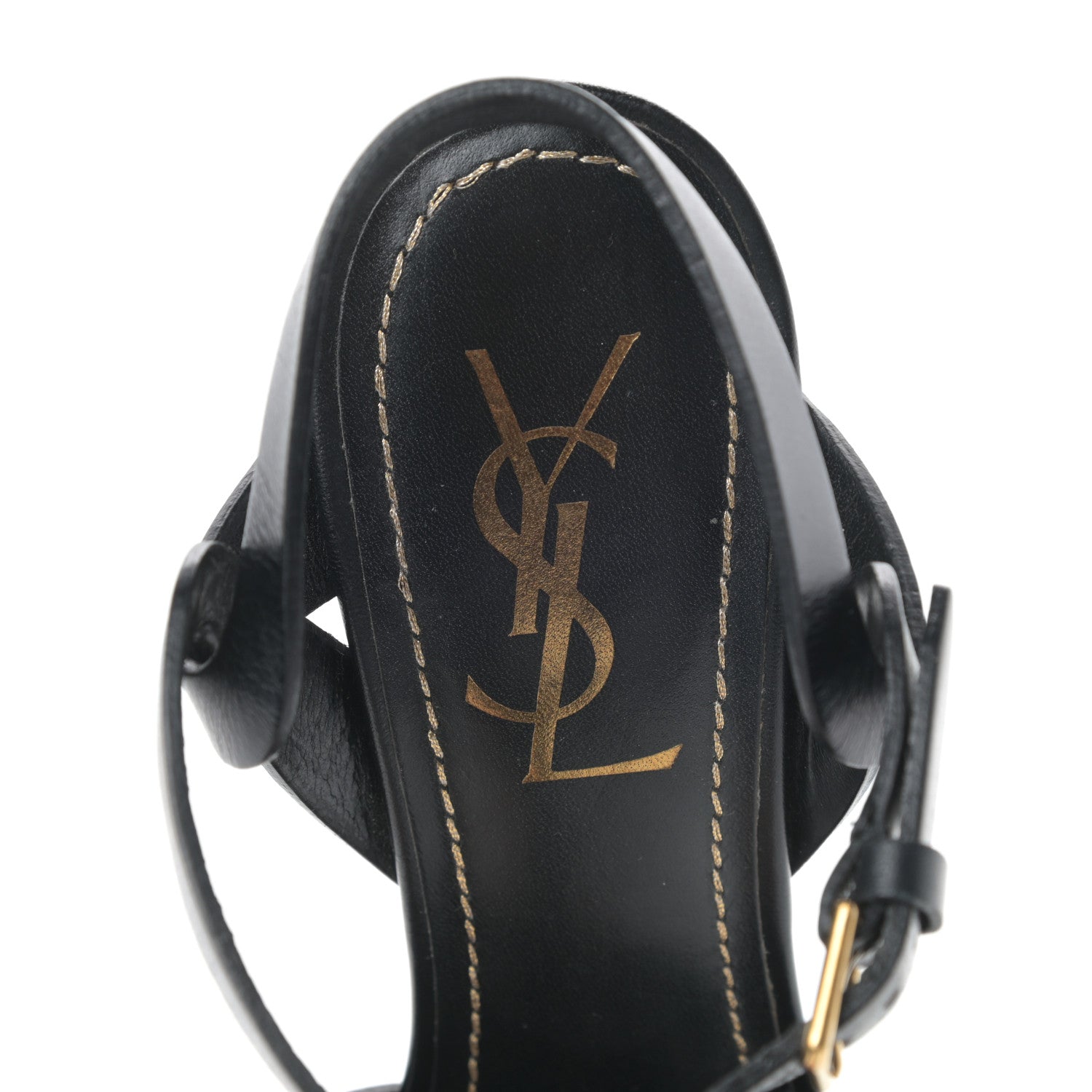 Saint Laurent Calfskin Tribute 105 Platform Sandals 38.5 Black 6 of 12
