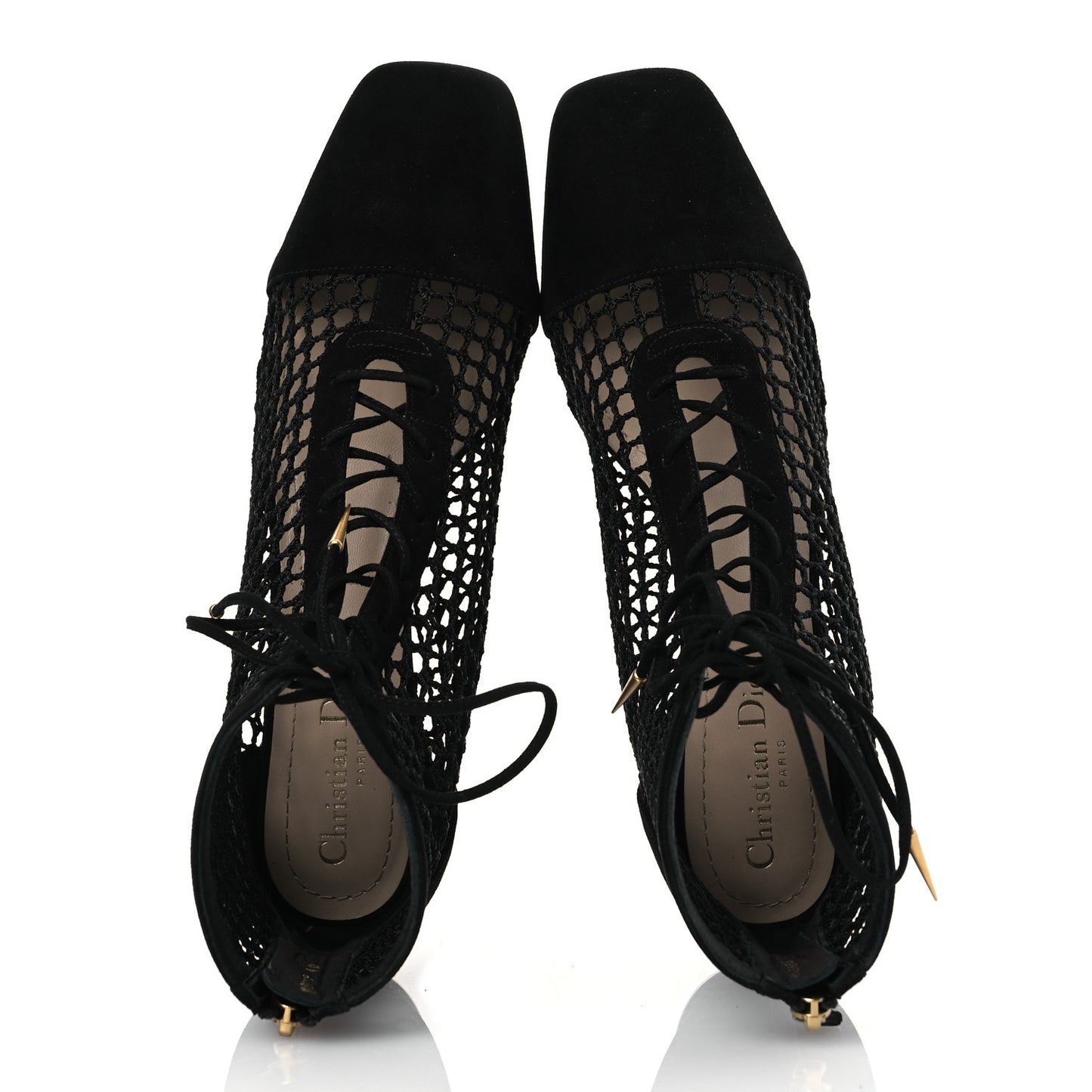 Suede Laminated Resille Naughtily-D 30mm Ankle Boots 40 Black