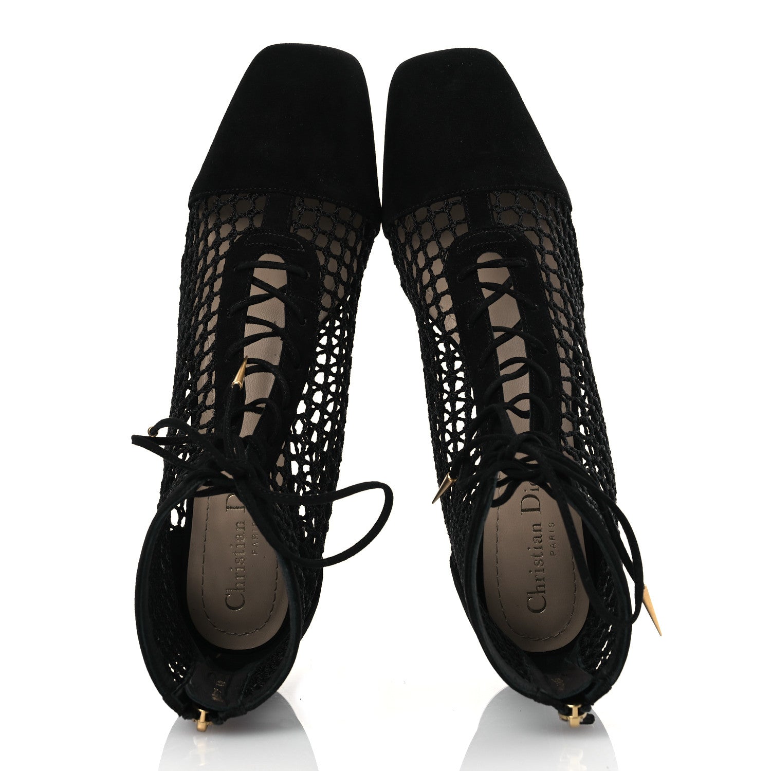Christian Dior Suede Laminated Resille Naughtily-D 30mm Ankle Boots 40 Black 2 of 13