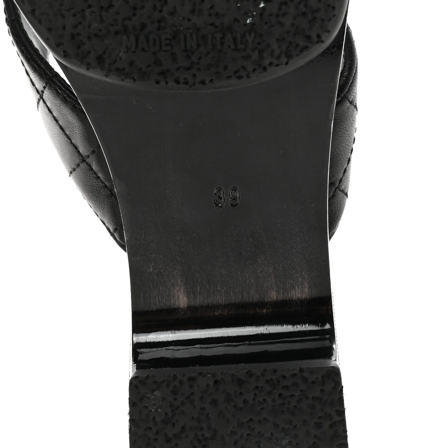 Lambskin Quilted Turnlock CC Platform Thong Sandals 39 Black