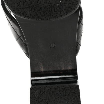 Chanel Lambskin Quilted Turnlock CC Platform Thong Sandals 39 Black 7 of 8