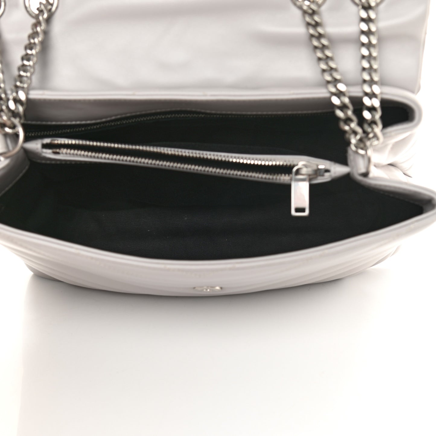 Calfskin Y Quilted Monogram Medium Loulou Chain Satchel Granite