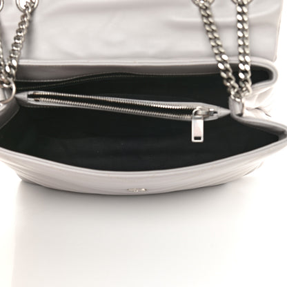 Saint Laurent Calfskin Y Quilted Monogram Medium Loulou Chain Satchel Granite 4 of 9