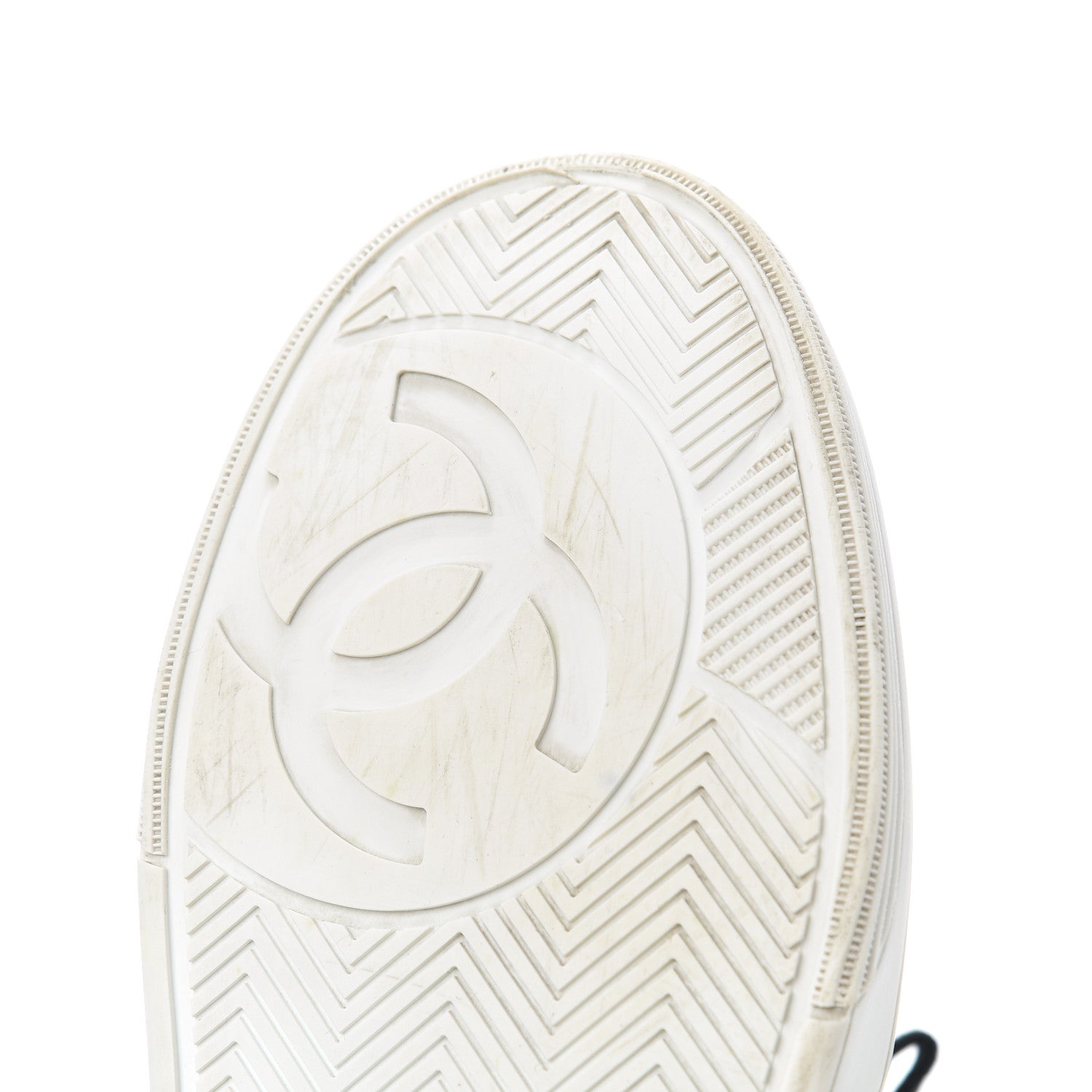 Chanel Calfskin Womens Logo Sneakers 39 White Black 18 of 23