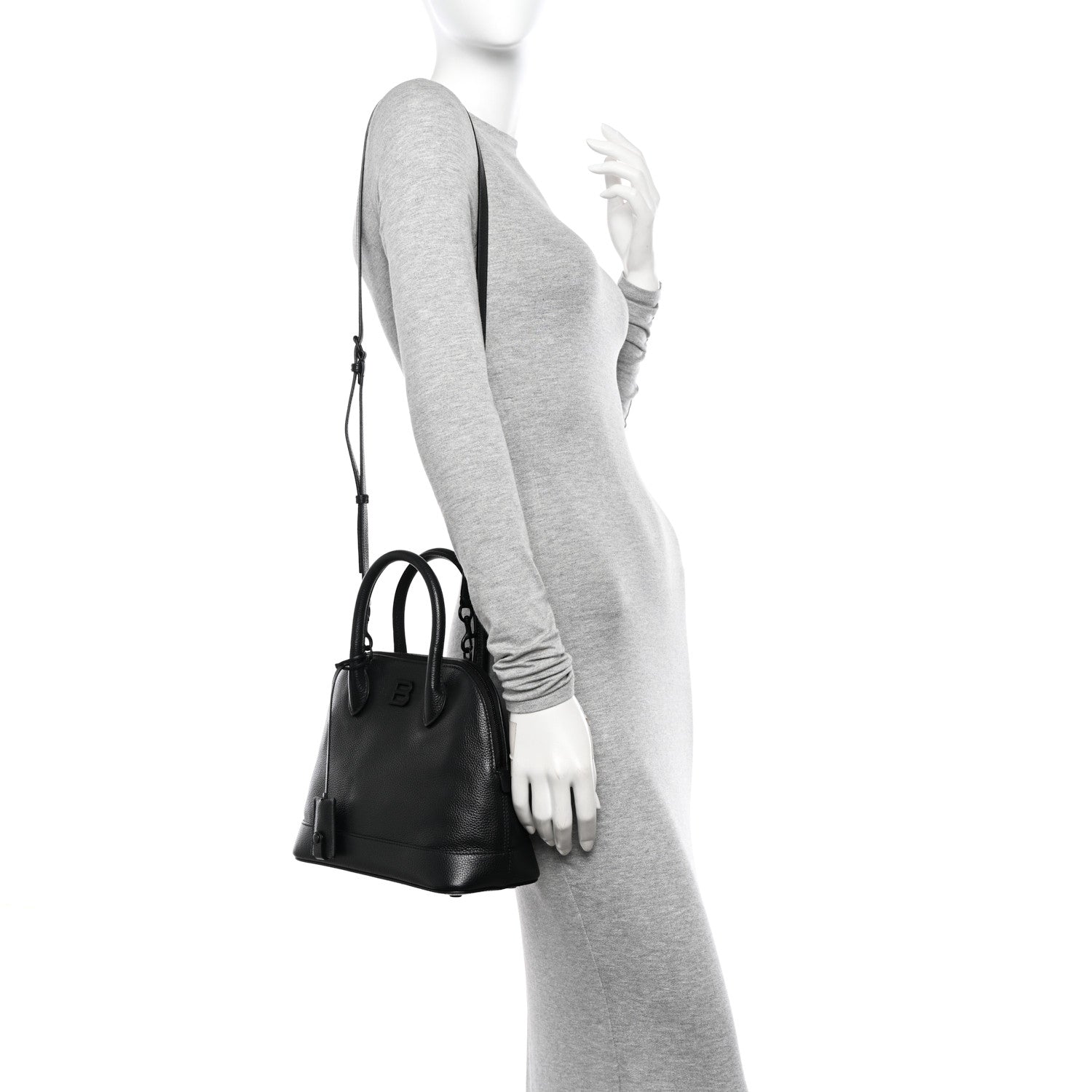 Balenciaga Supple Calfskin Rivet Small Ville Top Handle Bag Black 2 of 14