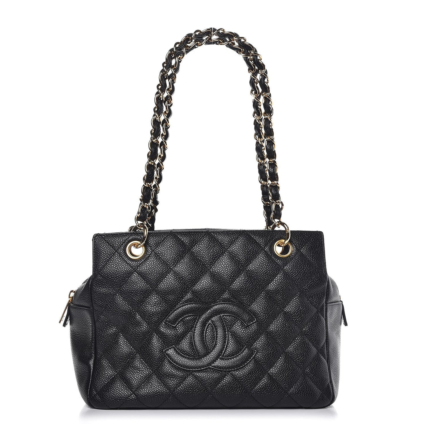 Caviar Quilted Petit Timeless Tote PTT Black